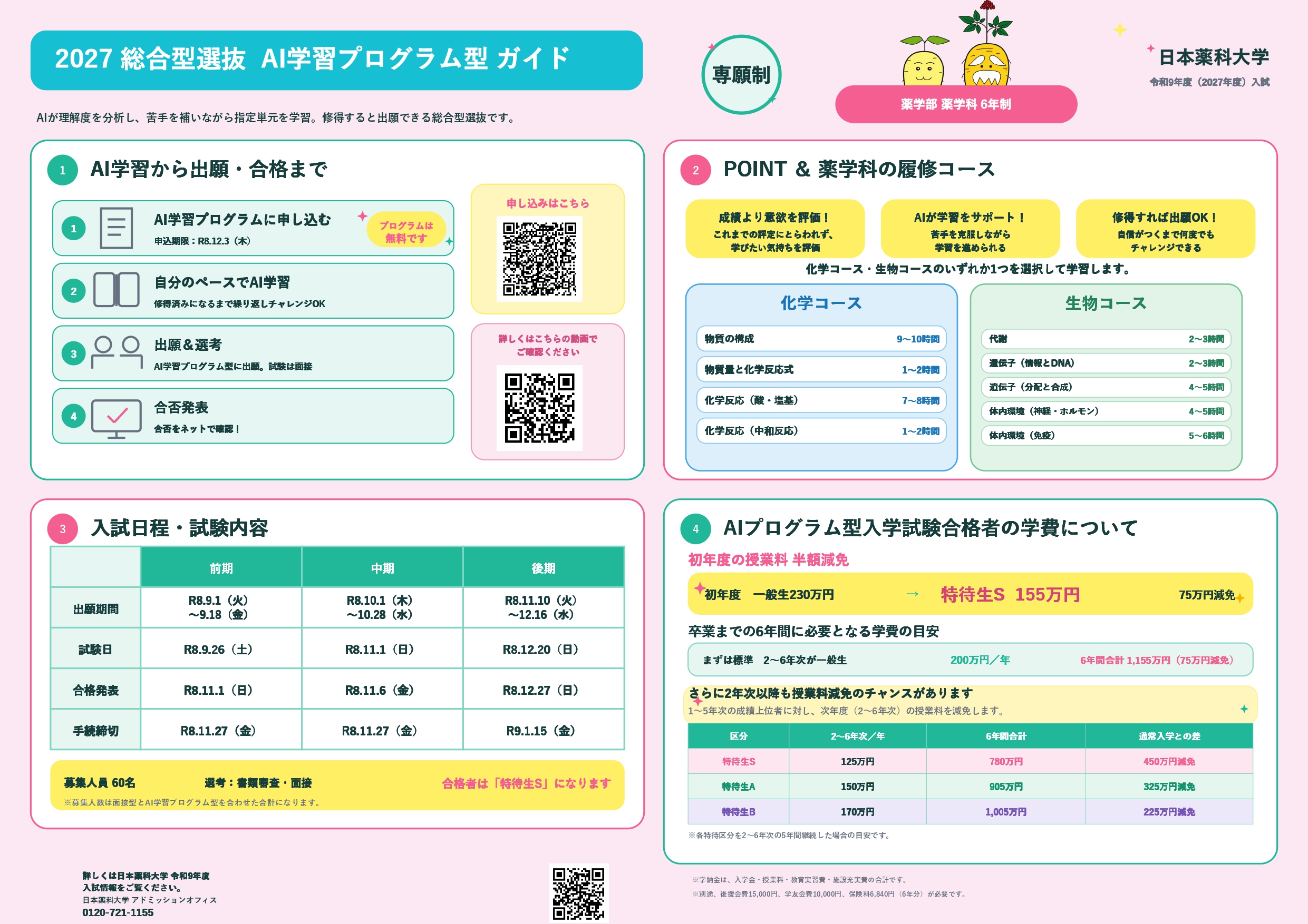 総合型選抜 AI学習プログラム型ガイド 薬学科（6年制）